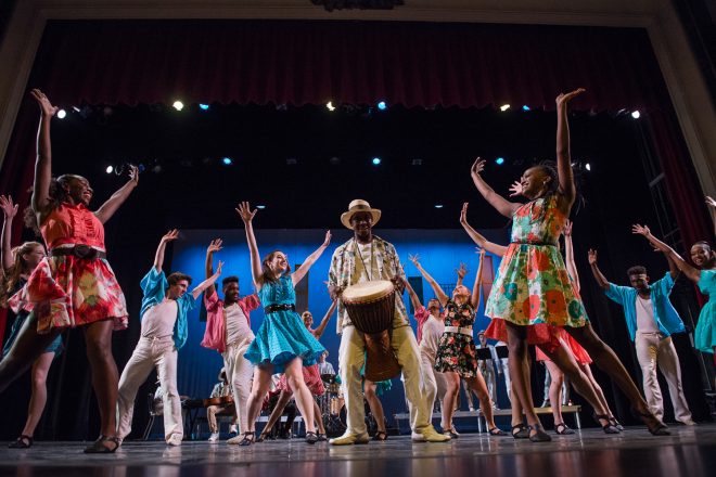 Photograph of Baltimore School for the Arts students performing on stage
